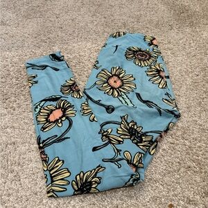 LuLaRoe Sunflower Blue Leggings